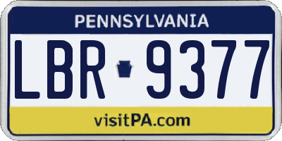 PA license plate LBR9377