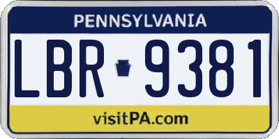 PA license plate LBR9381