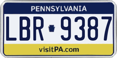 PA license plate LBR9387