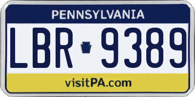 PA license plate LBR9389