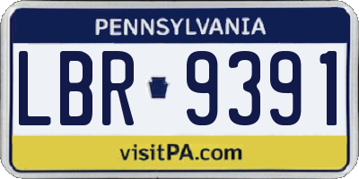 PA license plate LBR9391