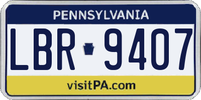 PA license plate LBR9407