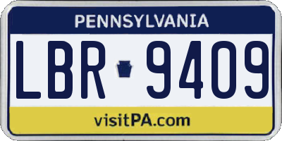 PA license plate LBR9409