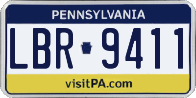 PA license plate LBR9411