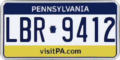 PA license plate LBR9412