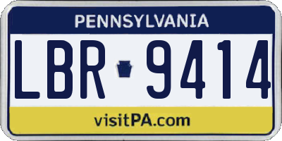 PA license plate LBR9414