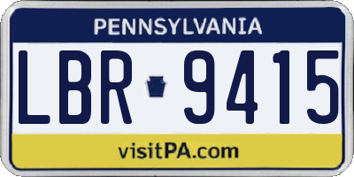 PA license plate LBR9415