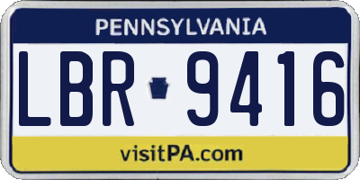 PA license plate LBR9416