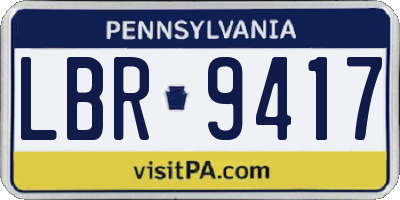 PA license plate LBR9417