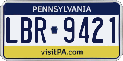 PA license plate LBR9421