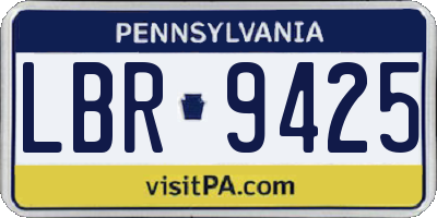 PA license plate LBR9425