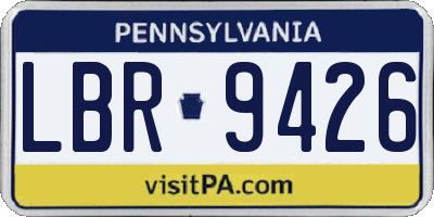 PA license plate LBR9426