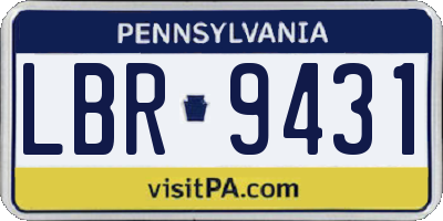 PA license plate LBR9431