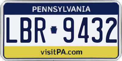 PA license plate LBR9432