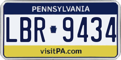 PA license plate LBR9434