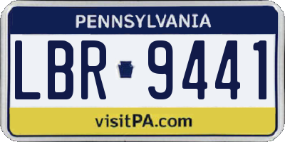 PA license plate LBR9441