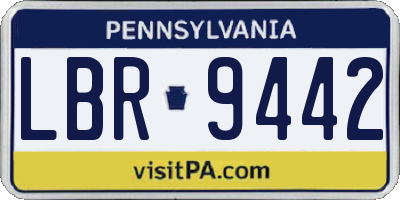 PA license plate LBR9442