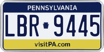 PA license plate LBR9445