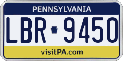 PA license plate LBR9450