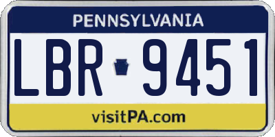 PA license plate LBR9451