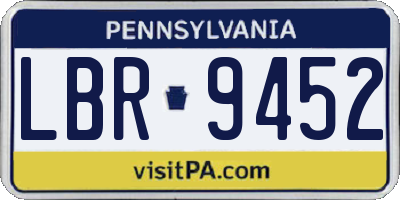 PA license plate LBR9452