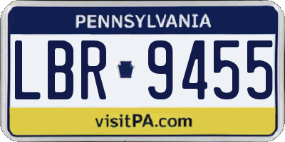 PA license plate LBR9455
