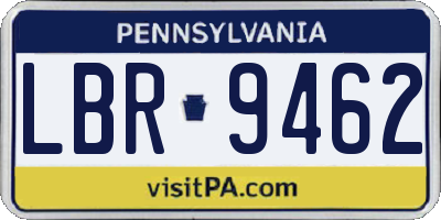 PA license plate LBR9462