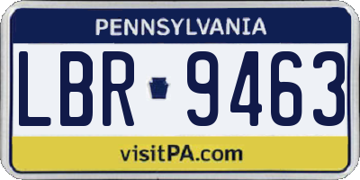 PA license plate LBR9463