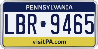 PA license plate LBR9465