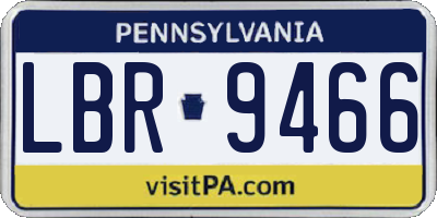 PA license plate LBR9466