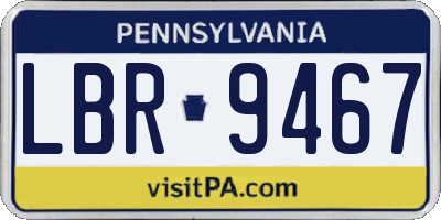 PA license plate LBR9467