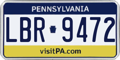 PA license plate LBR9472