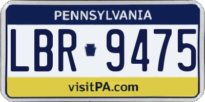 PA license plate LBR9475