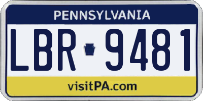 PA license plate LBR9481