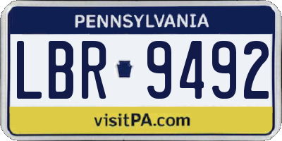 PA license plate LBR9492