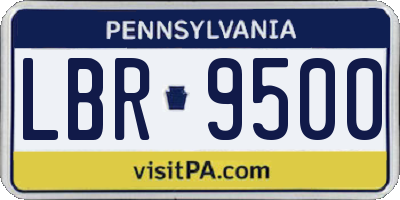 PA license plate LBR9500