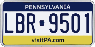 PA license plate LBR9501