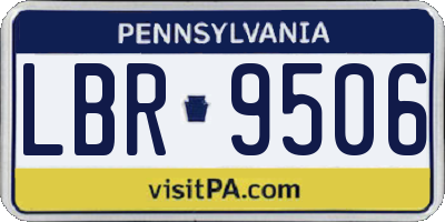 PA license plate LBR9506