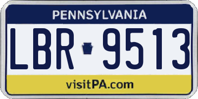 PA license plate LBR9513