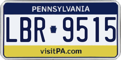 PA license plate LBR9515
