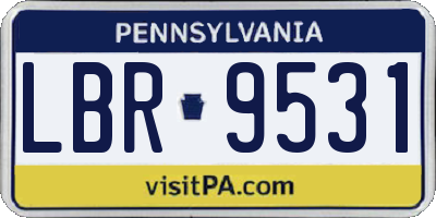 PA license plate LBR9531