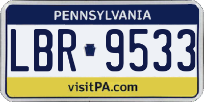 PA license plate LBR9533