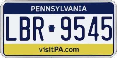 PA license plate LBR9545