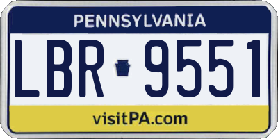 PA license plate LBR9551