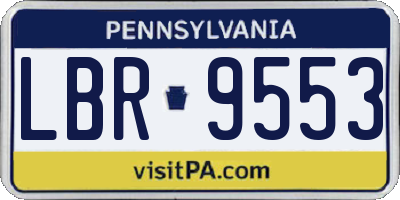 PA license plate LBR9553