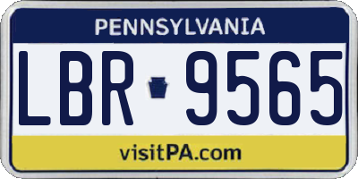 PA license plate LBR9565