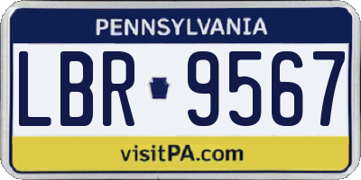 PA license plate LBR9567