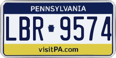 PA license plate LBR9574