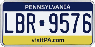 PA license plate LBR9576
