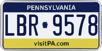 PA license plate LBR9578